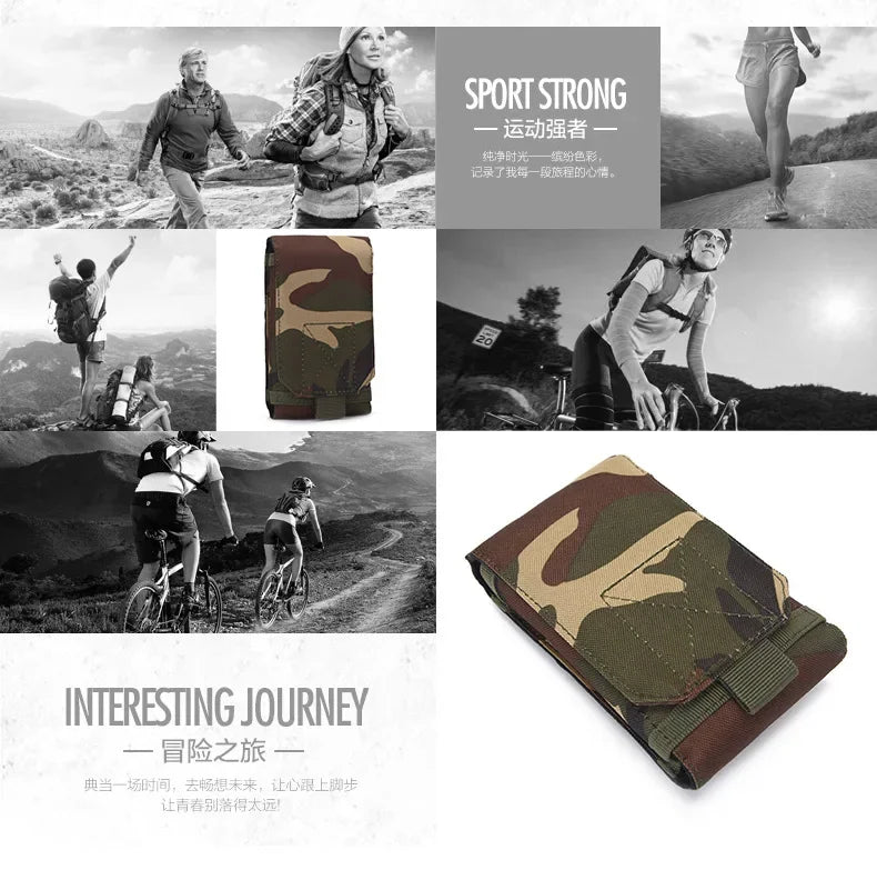 Waterproof Outdoor Camo Tactical Phone Holder – Nylon Waist Belt EDC Hunting Bag