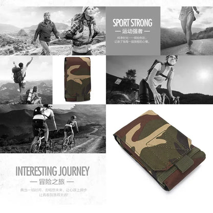 Waterproof Outdoor Camo Tactical Phone Holder – Nylon Waist Belt EDC Hunting Bag