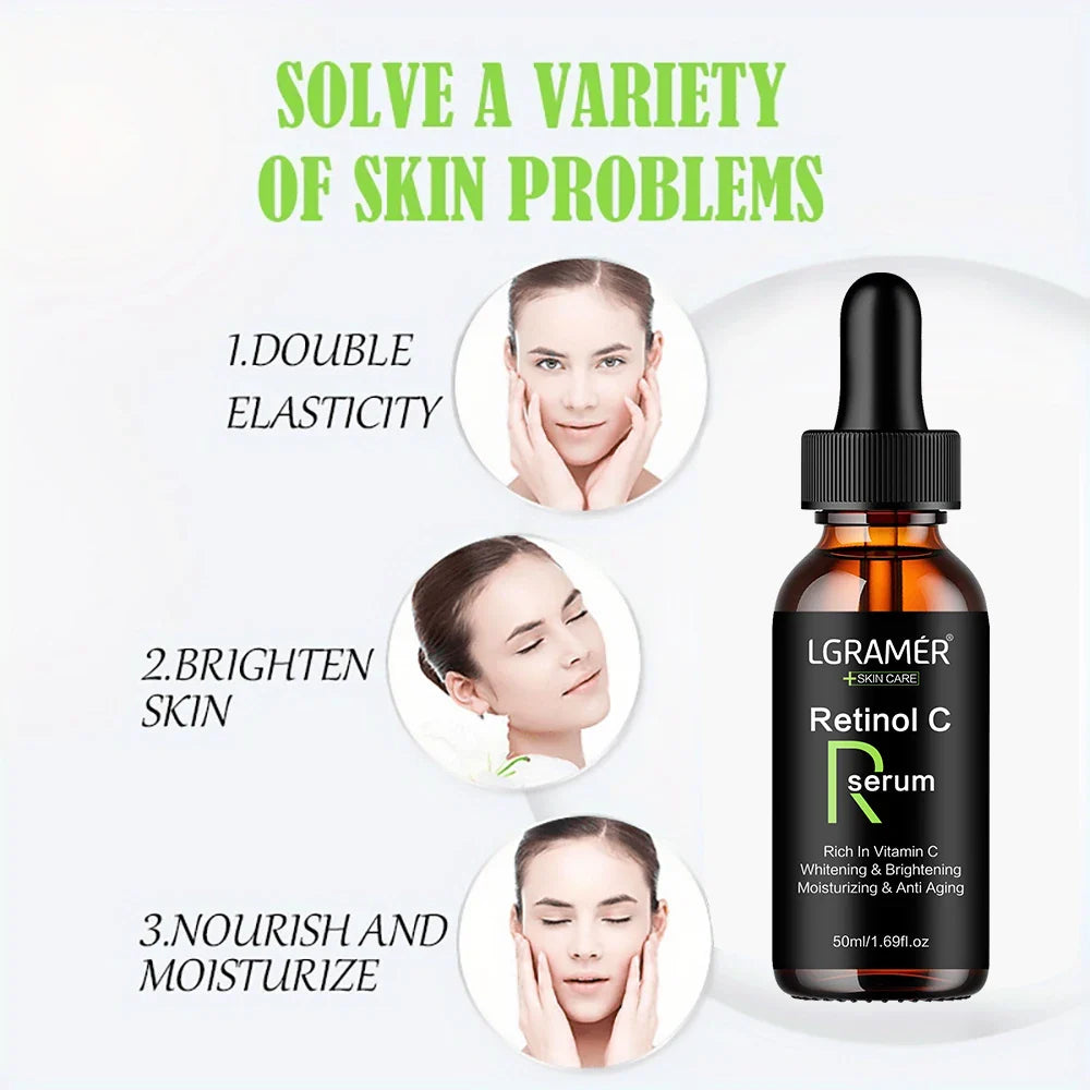 Vitamin C Facial Essence with Hyaluronic Acid – Dark Spot Remover, Moisturizing & Anti-Aging Skin Repair Serum, 50ml