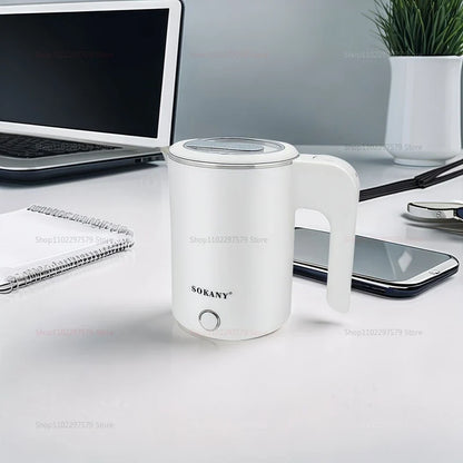 500ML Stainless Steel Portable Electric Kettle — Travel Water Boiler Pot for Hotel, Home, Kitchen, Tea, and Coffee