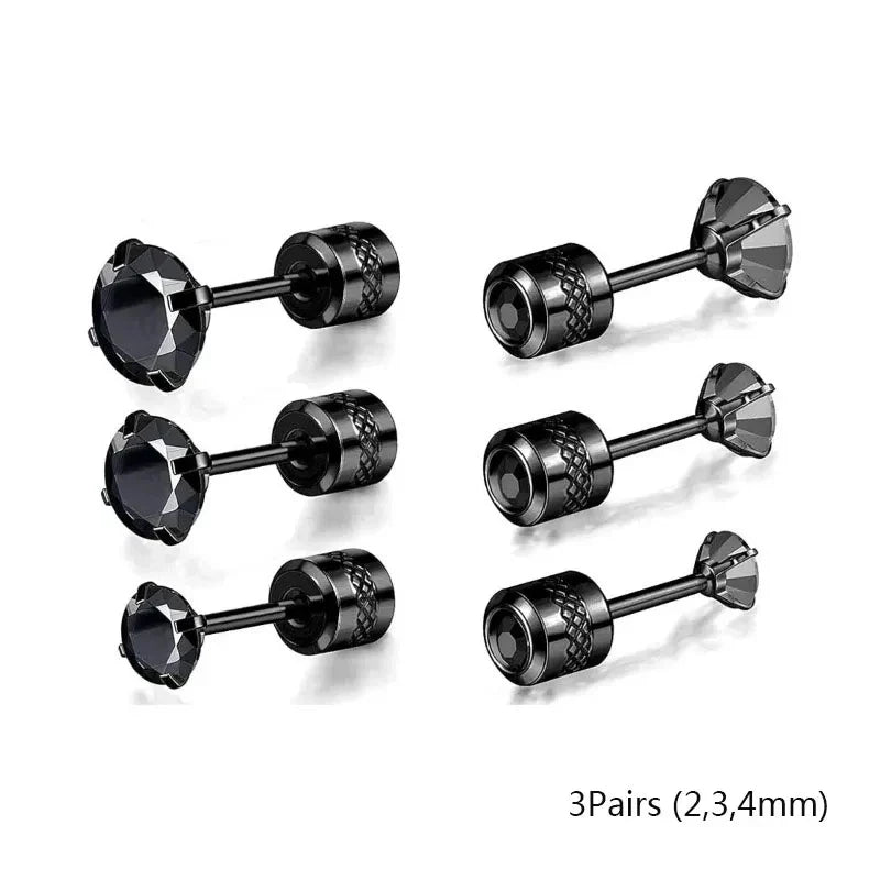 20G Titanium Stud Earrings – Hypoallergenic Tiny Cubic Zirconia Screw Back Cartilage & Tragus Piercing Jewelry