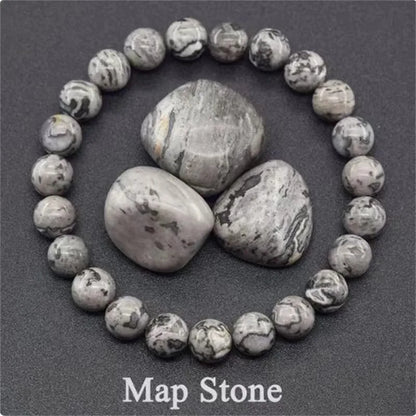 8MM Natural Epidote Zoisite & Lava Stone Bead Bracelet - Tiger Eye & Quartz Jewelry for Women