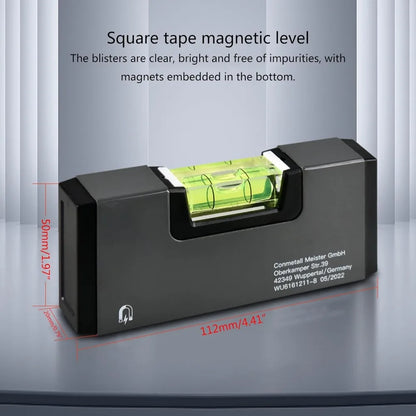 Pocket Level Tape with Magnetic Hanging Buckle: High Precision Balance Ruler Bubble Level Meter - Rustproof Leveling Tool