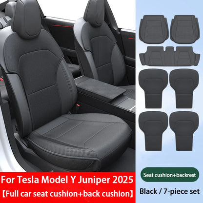 Tesla Model Y Juniper 2025 Seat Cushion – PU Breathable Punching Split Car Seat Protector Universal Interior Accessory