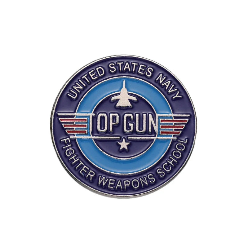 Top Gun Navy Fighter Weapons School Enamel Pin – Vintage Metal Badge for Backpack, Clothes, Jewelry & Shirt Collar
