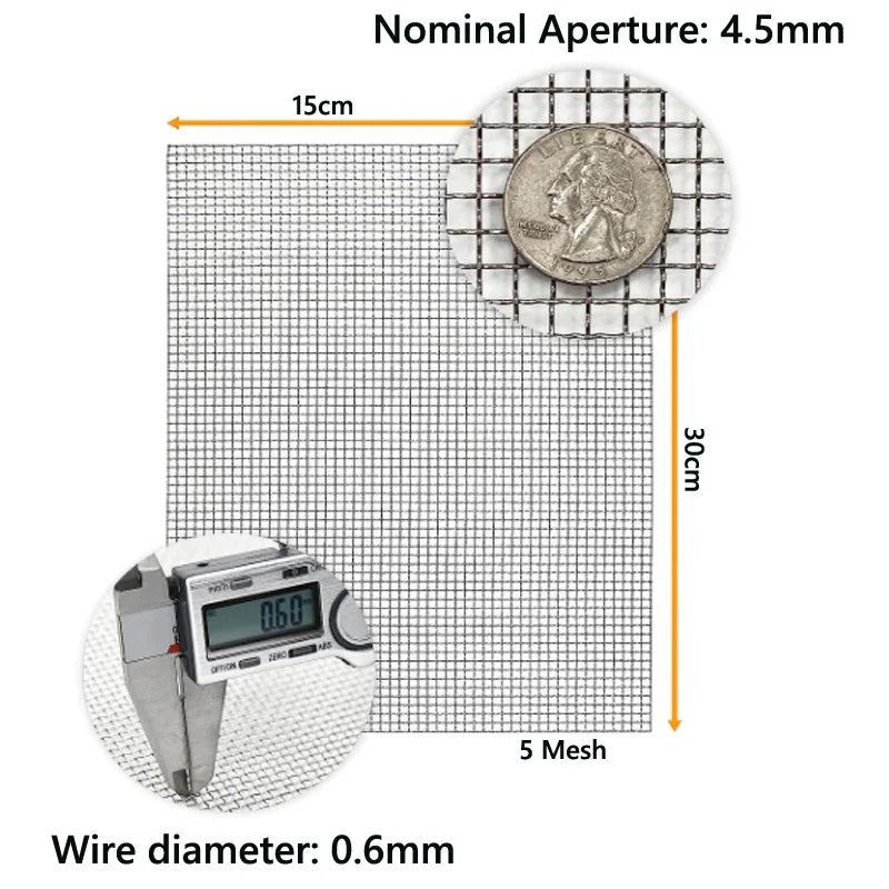 304 Stainless Steel Mesh Filter Sheets 4–400 Mesh Woven Wire Screen 1–5pcs High Quality Filtration Mesh