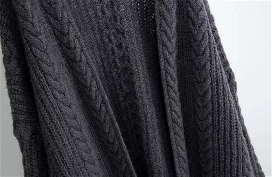 Women's Hollow Out Knitted Cardigan Coat – Casual Loose Fit, Big Size 4XL, Long Gilet Sweater Jacket