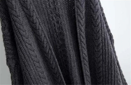 Women's Hollow Out Knitted Cardigan Coat – Casual Loose Fit, Big Size 4XL, Long Gilet Sweater Jacket