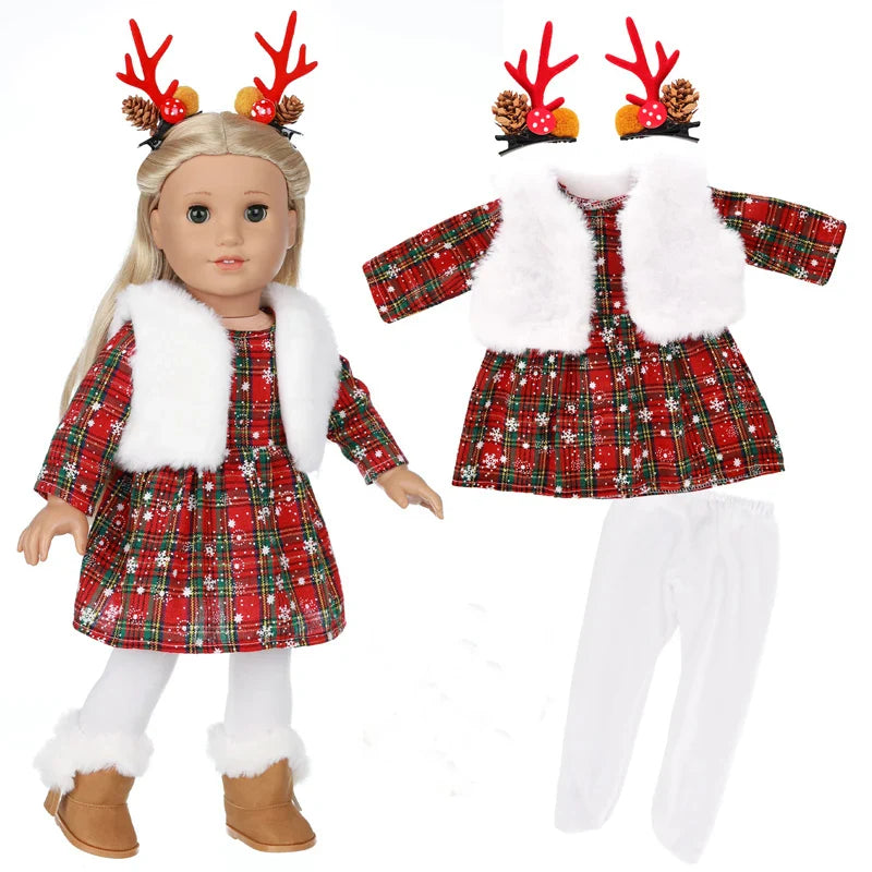 18-Inch Girl Doll Clothes – Pink Coat & Office Dress Outfit, Baby Girl Doll Gift Toy