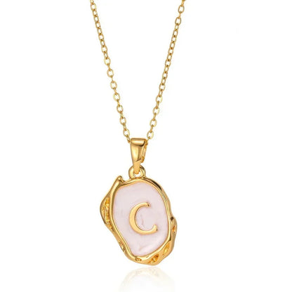 Y2K Stainless Steel Drip Oil Alphabet Necklace – A-Z Initials Pendant for Women & Men, Aesthetic Jewelry Gift