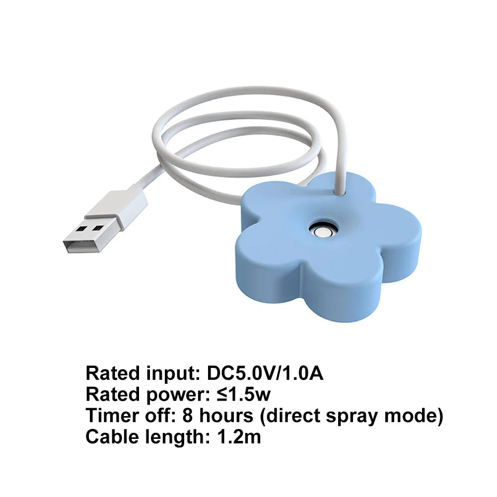 Petal-Shaped Mini Portable Air Humidifier – Ultrasonic Aromatherapy Diffuser for Home & Bedroom, USB DC 5V 1A