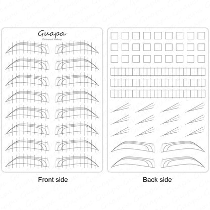 Silicone Practice Skin for Permanent Makeup — Double-Sided Latex Sheet with Brows Design for Hair Stroke Training