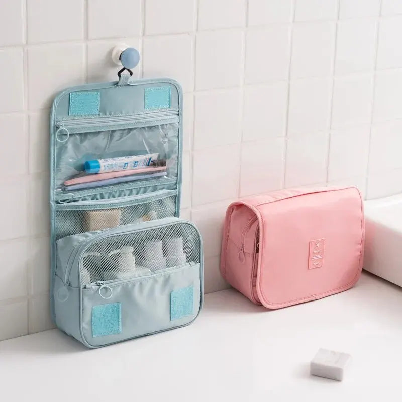 Portable Travel Toiletry Bag – Waterproof Hanging Storage with Mesh Pockets and Hook | Makeup and Cosmetic Travel Accessories