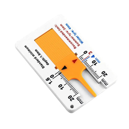 Auto Car Tire Tread Depth Gauge - 0-20mm Depthometer, Plastic Wheel Measure Tool for Tread Indicator