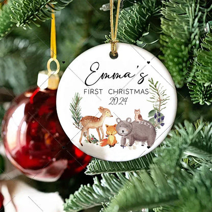 Personalized First Christmas Baby Ornament – Custom Ceramic Holiday Keepsake Gift