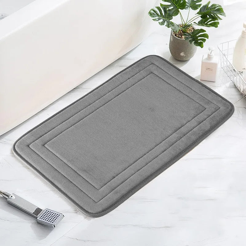 Non-Slip Bathroom Mat - Soft, Comfortable Absorbent Floor Carpet, Machine Washable & Quick-Dry Shower Room Doormat