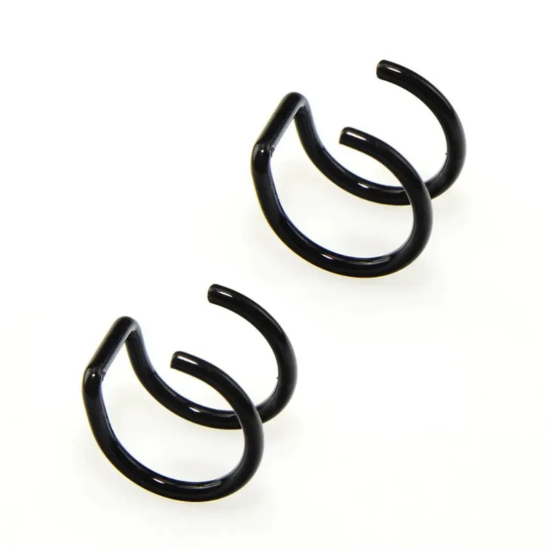 316L Stainless Steel Clip-On Ear Cuffs & Fake Lip Rings – Non Piercing Jewelry for Men & Women