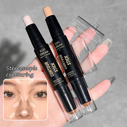 Dual-Ended Contour & Concealer Stick – Long-Lasting Foundation for Dark Circles & Facial Contouring
