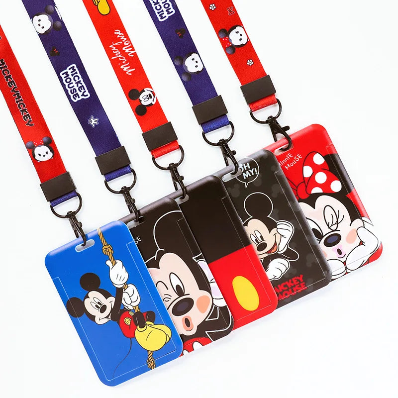 Disney Mickey ID Card Holder Lanyard – Girls Door Card Case, Hanging Rope Badge Holder, Neck Strap for Business Cards, Small Gift