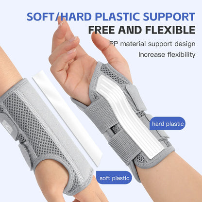 Wrist Brace for Carpal Tunnel — Hand Support with Splints for Arthritis, Tendonitis, Sprains, and Wrist Pain