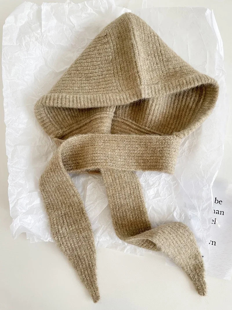 Y2K Balaclava Beanie Hat & Scarf – Thick Knit One-Piece Winter Neck Warmer Retro Style