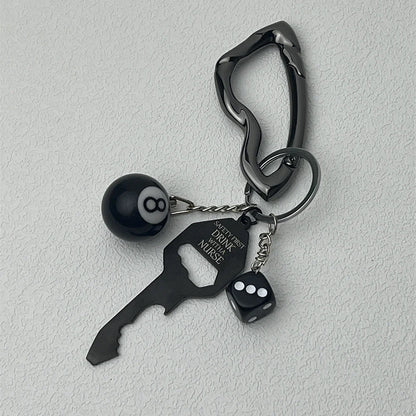 Twisted Metal Carabiner Keychain – Multifunctional Gothic Key Ring for Backpack & Waist Hanging Decor