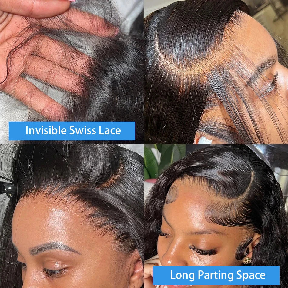 250% Density Body Wave Lace Front Wig – 13x6 Transparent Brazilian Remy Human Hair, 30-32 Inch for Black Women