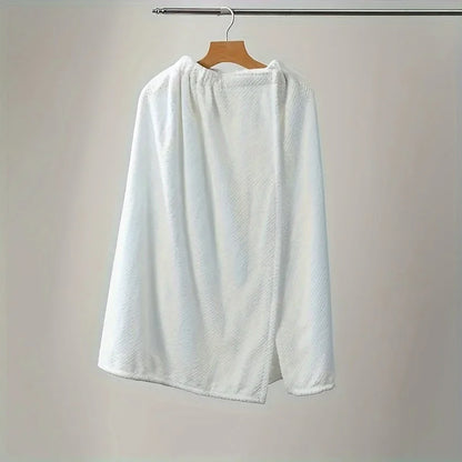 Women's Wearable Quick-Dry Bathrobe Towel – Soft 280gsm Spa Wrap with Contemporary Gnham Design