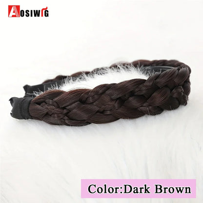 Synthetic Fishbone Braided Headband – Bohemian Plaited Hairpiece for Women Hairstyling