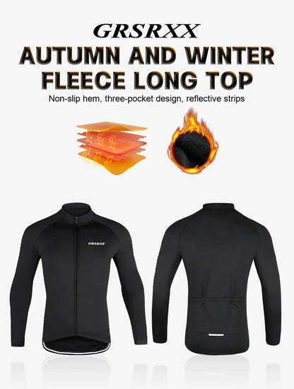 GRSRXX Thermal Winter Cycling Jacket – Unisex MTB Bike Coat & Sleeveless Long Sleeve Cycling Jersey