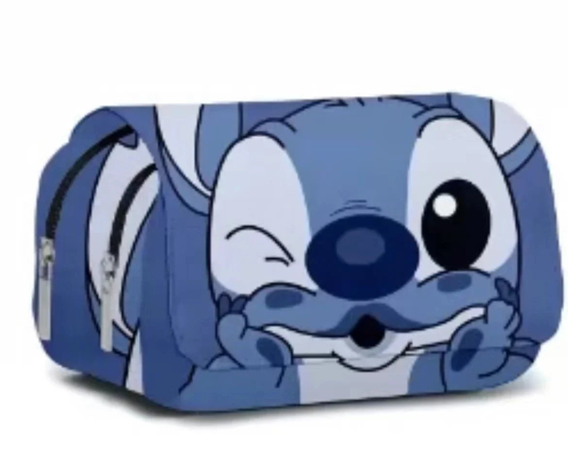 Stitch Fully Printed Flap Pencil Case – Kawaii Anime Stationery Box for School Girls