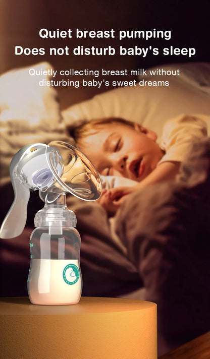 Manual Breast Pump — Baby Nipple Milk Suction Bottle for Feeding & Postpartum Care