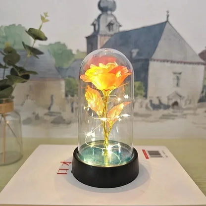 Artificial Eternal Rose Flowers with LED Light – Valentine’s Day Gift for Girlfriend, Wedding & Christmas Decor