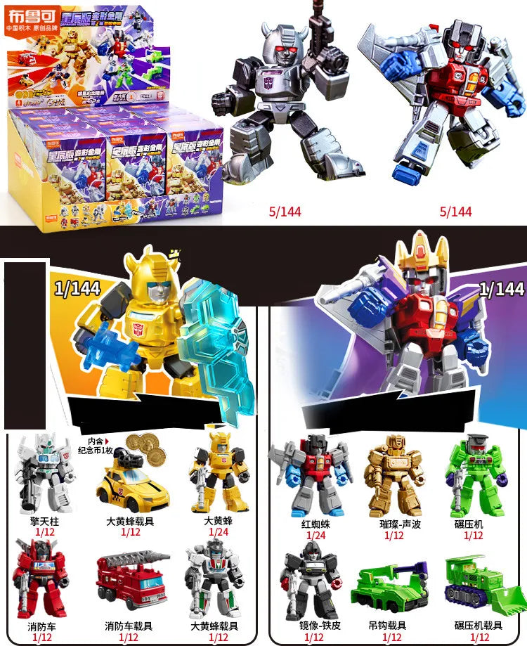 Original Blokees DIY Transformation Building Blocks – Optimus Prime, Megatron & Bumblebee Movable Figures Blind Box Kids Toy Collection