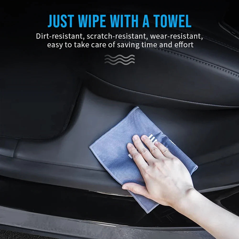 Rear Door Sill Cover for Tesla Model Y (2022–2024) – Anti-Dirty Kick Guards, Trim Protector Film & Welcome Pedal Pads