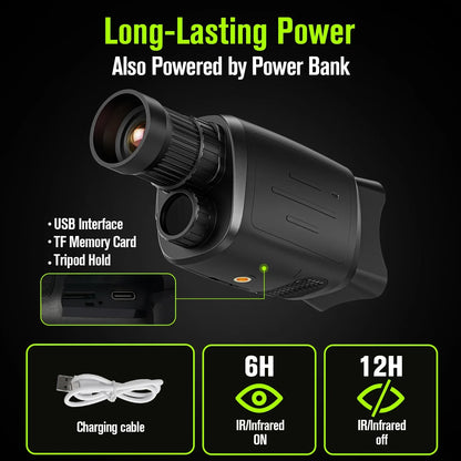 16X Night Vision Monocular - 1080P HD Infrared Digital Zoom Telescope for Outdoor Viewing