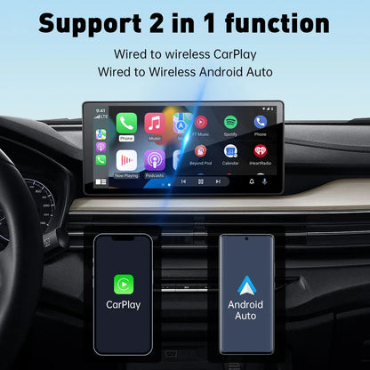 XUDA 2-in-1 Wireless CarPlay & Android Auto Mini Box - Plug & Play, Automatic Connection for 99% of Cars