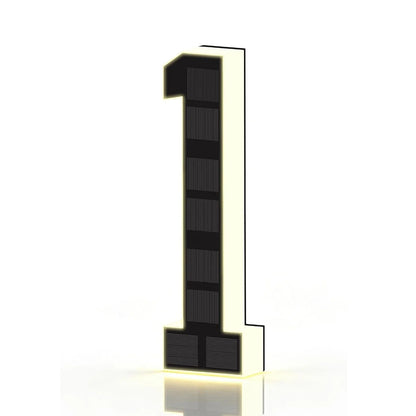 LED Solar House Numbers - IP65 Waterproof Personalized Illuminated Outdoor Address Sign for Home, Hotel & Bar 23/17/12CM