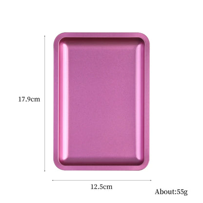 Square Stainless Steel Cosmetic Storage Tray – Nail Art Manicure Plate for Tools & False Nails