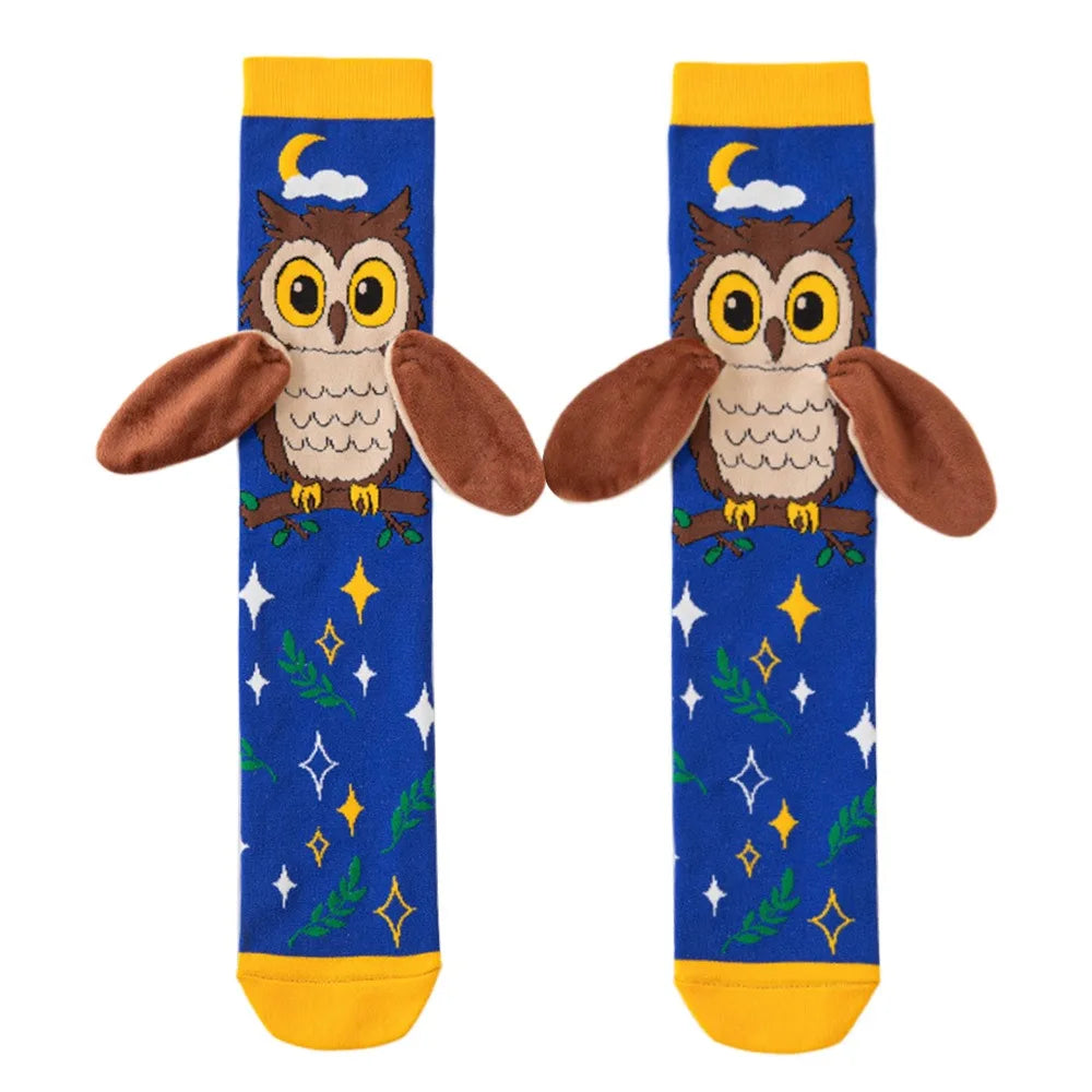 Cute Cartoon Penguin & Koala Knee-High Socks – Breathable 3D Long No-Heel Socks for Kids