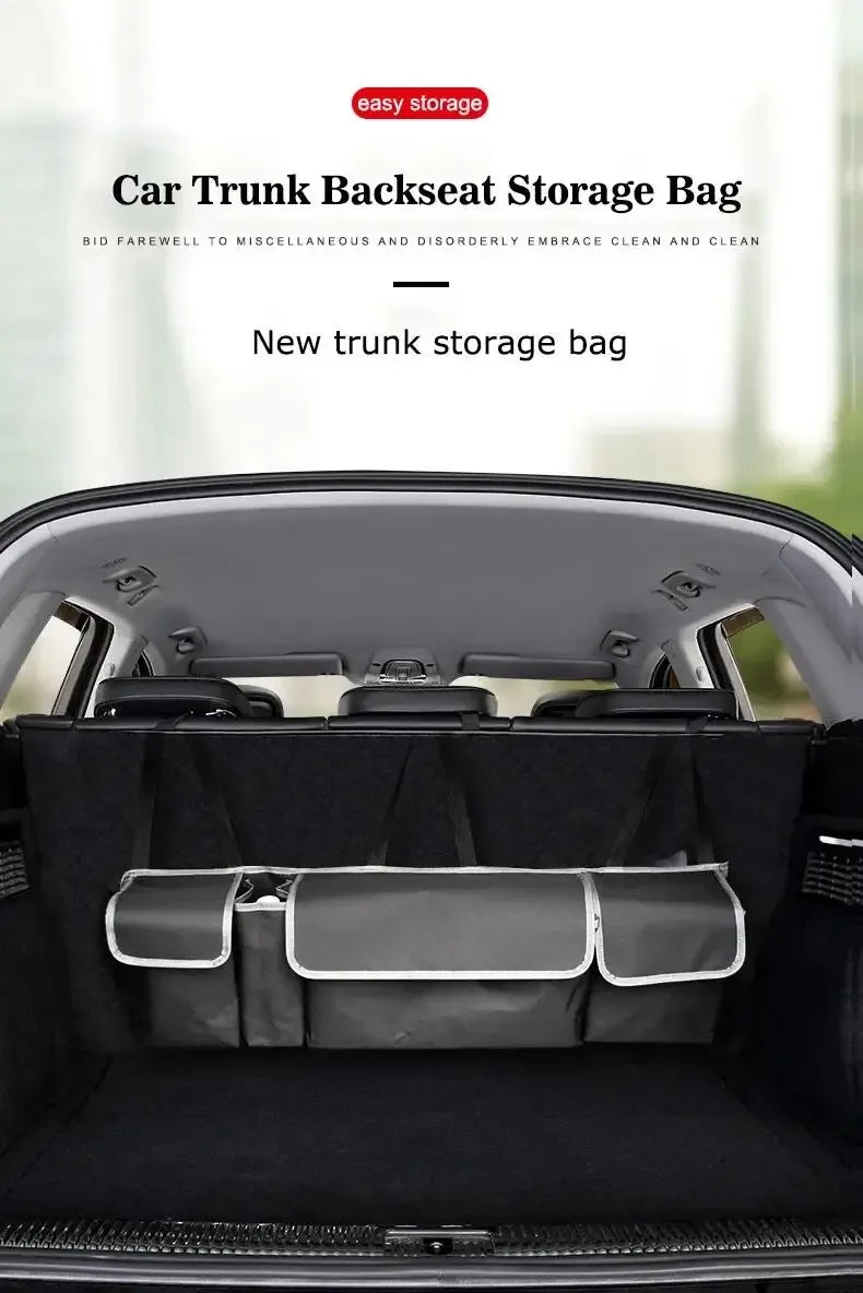 Car Trunk Organizer & Backseat Storage Bag – High Capacity Multi-Use Oxford Seat Back Organizer for Automobile Interior