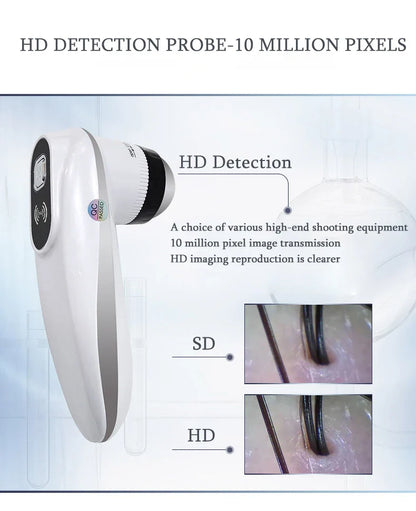 New WiFi HD 5G Scalp & Skin Hair Follicle Detector - Professional 50X/200X Rechargeable UV Skin Analyzer Magnifier