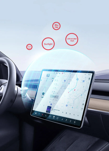 YZ Tempered Glass Screen Protector for Tesla Model 3 Y X 2021-2023 – HD Center Control Protection Film Accessory