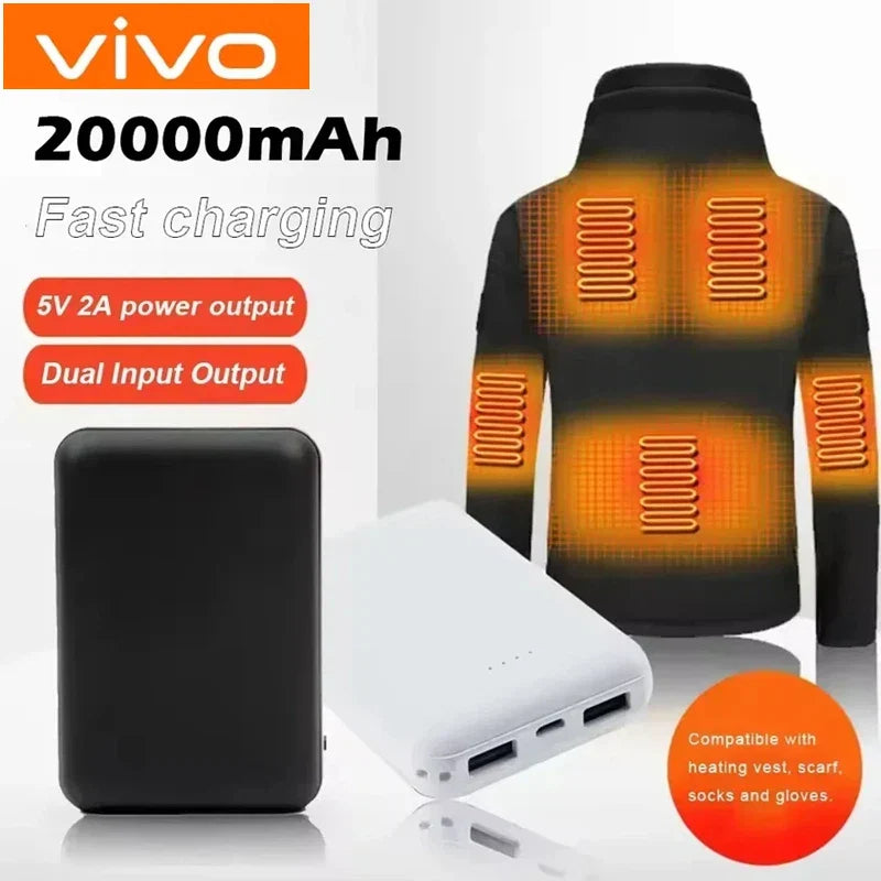 VIVO 20000mAh Power Bank – Fast Charging USB Portable External Battery Pack for Heated Vest, Jacket, Scarf, Socks & Gloves