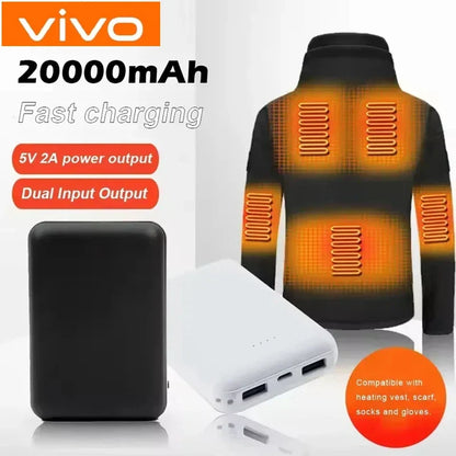 VIVO 20000mAh Power Bank – Fast Charging USB Portable External Battery Pack for Heated Vest, Jacket, Scarf, Socks & Gloves