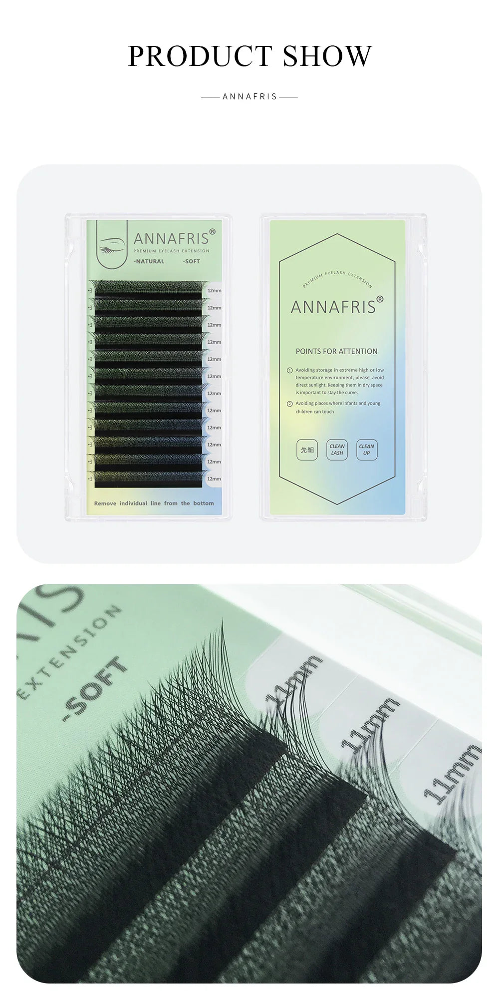 ANNAFRIS Premade Volume Lash Fans – YY 3D 4D 5D W-Shaped Automatic Flowering Mink Eyelash Extensions, Soft & Dense