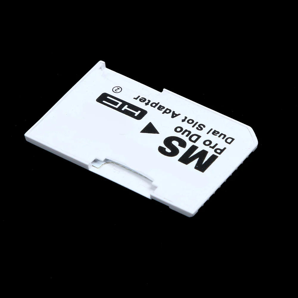 Memory Card Adapter – Micro SD/TF to MS Pro Duo for PSP with Dual 2-Slot White Adapter