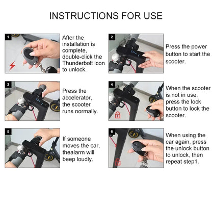 Anti-Theft Remote Alarm System for Xiaomi M365 & Ninebot Max G30/G30D – Electric Scooter Security Replacement Device