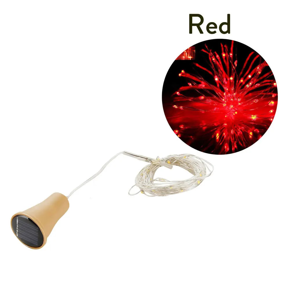 Solar Powered Wine Bottle Lights – 10LED/20LED Cork Shape Fairy Lights, Copper Wire Garland for Christmas & Home Room Decor