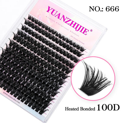 DIY 144 Cluster Lashes – Natural C/D Curl Individual Mink Eyelashes, Free Shipping, Home Makeup Supplies